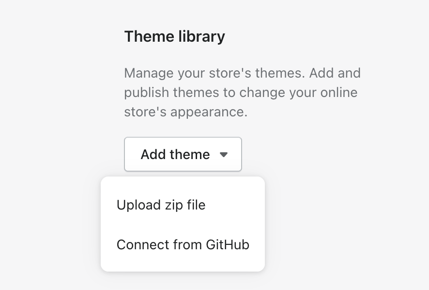 Shopify's back office showing GitHub Integration