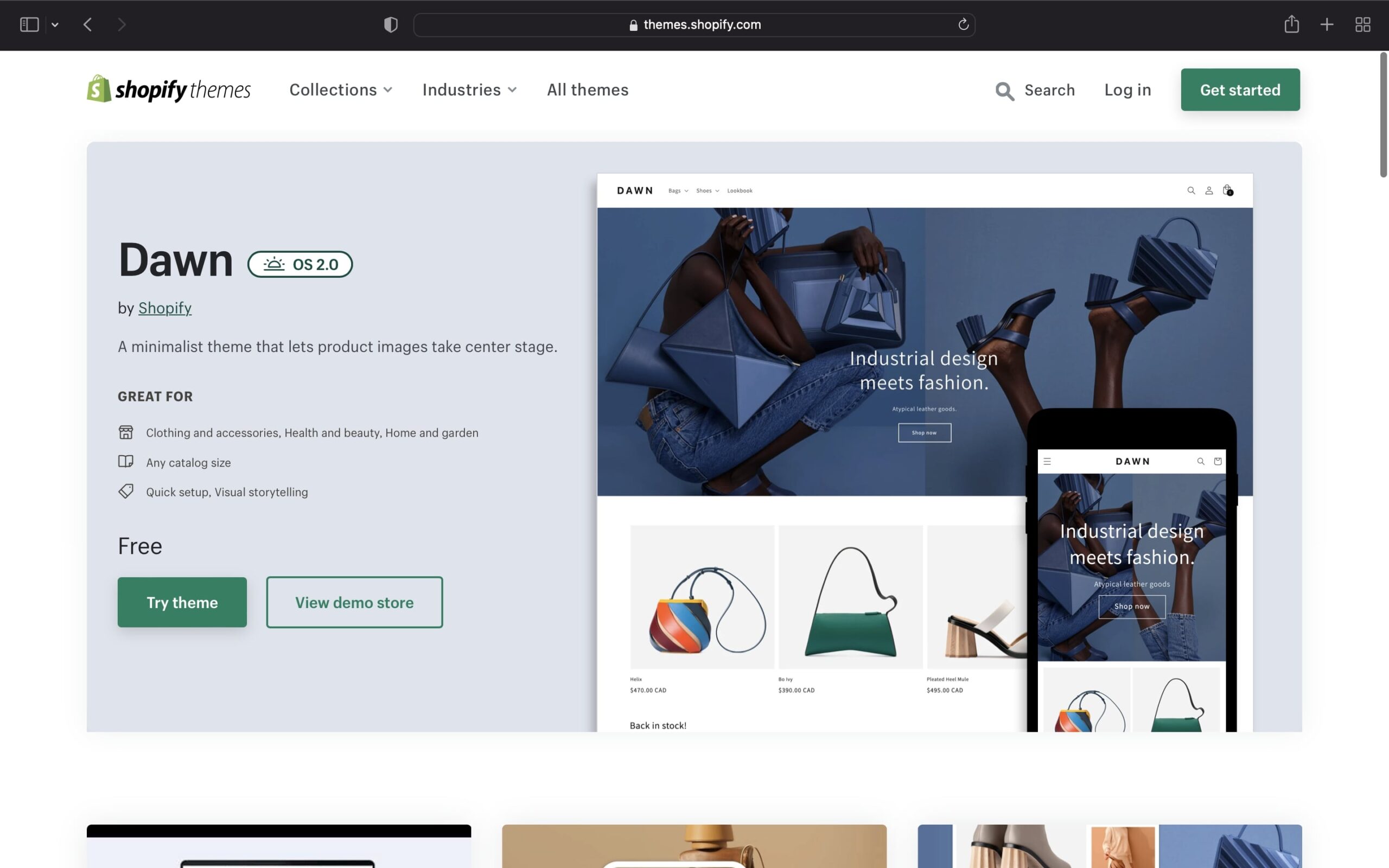 dawn theme, Shopify's first open-source reference theme