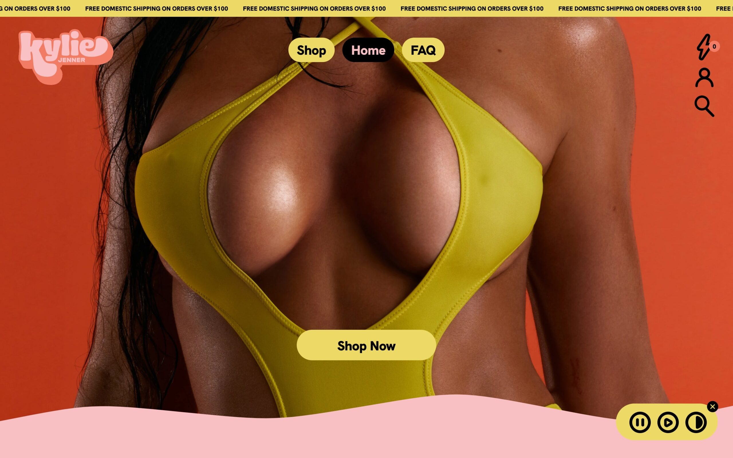 homepage of the brand Kylie Swim by Kylie Jenner, which was built on Shopify Plus